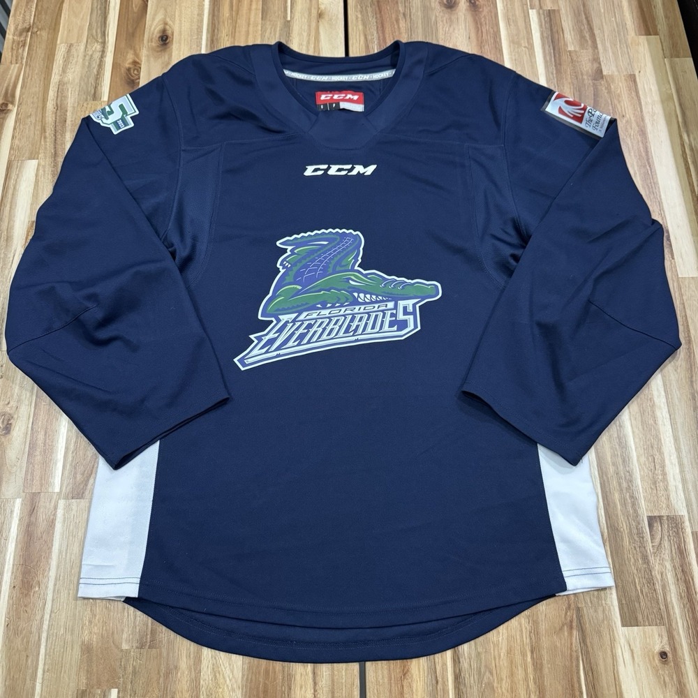 Florida Everblades Jersey Mens S Blue CCM Hockey ECHL Practice Oversized